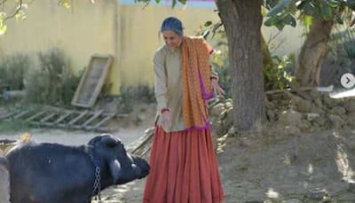 Taapsee Pannu plays with a buffalo on the sets of Saand Ki Aankh- See pic 