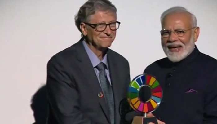 PM Modi honoured by Gates Foundation for &#039;Swachh Bharat&#039; campaign, dedicates award to Indians