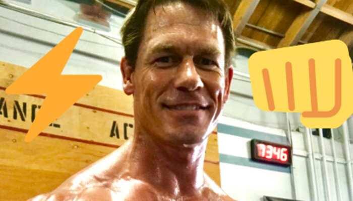 John Cena spotted in prosthetic make-up