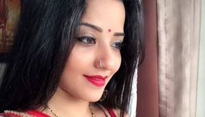 Monalisa wishes her fans on Mahalaya, posts pic in a red and white saree 