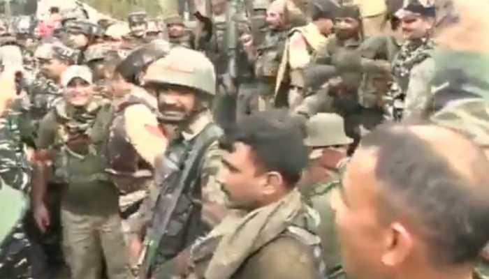 Indian troops celebrate, raise &#039;Bharat Mata Ki Jai&#039; slogans after eliminating terrorists in Jammu and Kashmir&#039;s Ramban