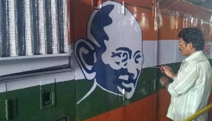 In unique tribute to Mahatma Gandhi, Indian Railways paints his picture on Diesel Locomotives