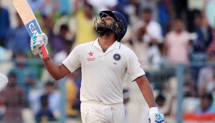 Vizag Test: Rohit Sharma&#039;s ton helps India dominate rain-hit opening day