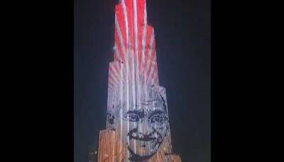 Burj Khalifa lit up with Mahatma Gandhi's image on his 150th birth anniversary - Watch