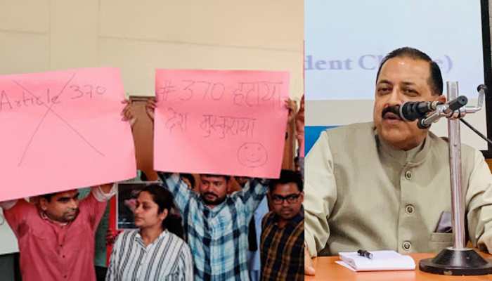 Scuffle breaks out between students in JNU during Union Minister Jitendra Singh&#039;s seminar on Article 370