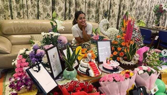 Hina Khan celebrates birthday with beau Rocky Jaiswal, friend Priyank Sharma