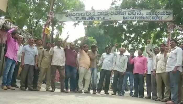 Buses go off in Telangana as TSRTC strike begins