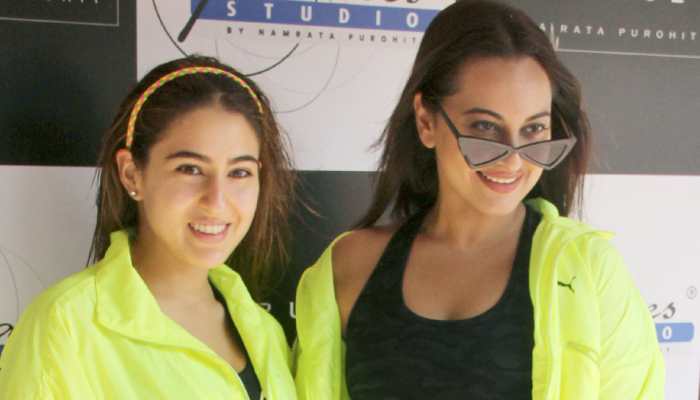 Sara Ali Khan, Sonakshi Sinha twin in neon and black—Pics