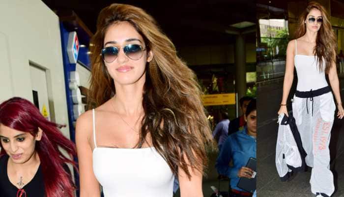 Disha Patani's airport look of the day is uber chic and comfortable -  Photos | People News | Zee News