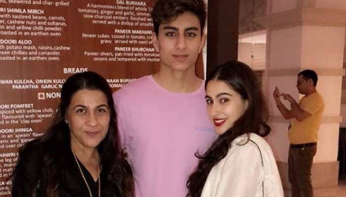 Mommy Amrita Singh applies 'kala tika' to Sara Ali Khan, Ibrahim to ward off evil and it's too cute—Watch