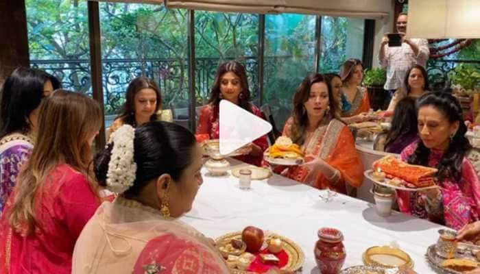 Shilpa Shetty, Raveena Tandon and others celebrate Karwa Chauth at Sunita Kapoor's residence—Watch