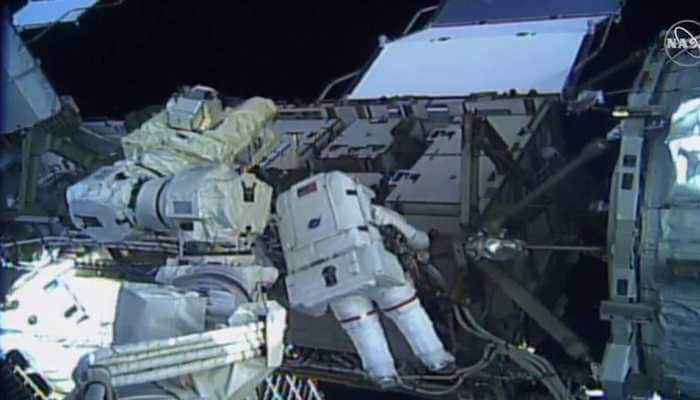 US astronauts embark on first all-female spacewalk