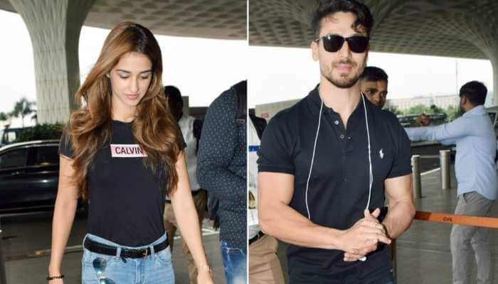 Disha Patani, Tiger Shroff twin in black at the airport—Pics