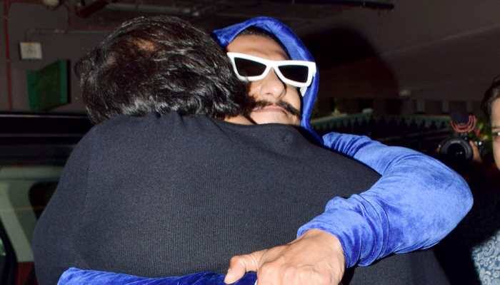 Ranveer Singh gets a warm hug from Rohit Shetty at the airport—Pics