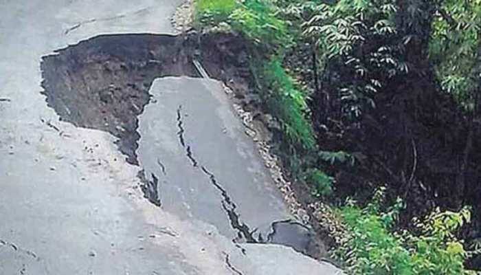 Five injured after car gets damaged by landslide in Visakhapatnam