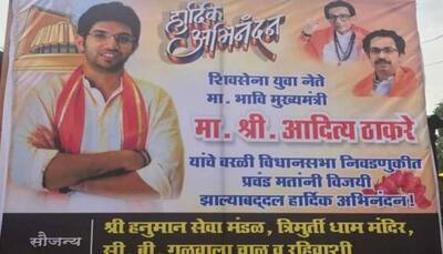 Posters depicting Aditya Thackeray as Maharashtra CM surface in Mumbai's Worli