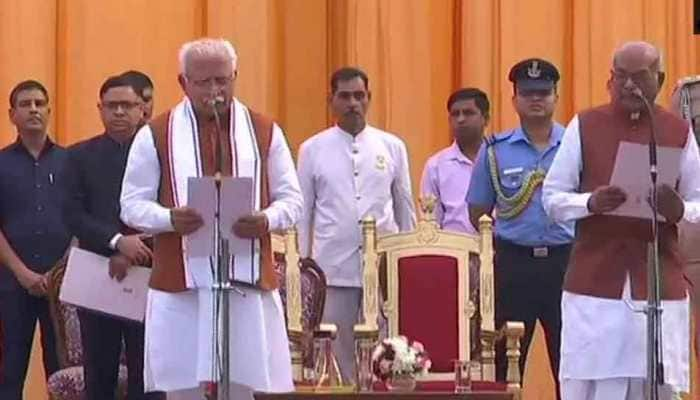 Manohar Lal Khattar takes oath as Haryana CM for second term, Dushyant Chautala sworn in as Deputy CM