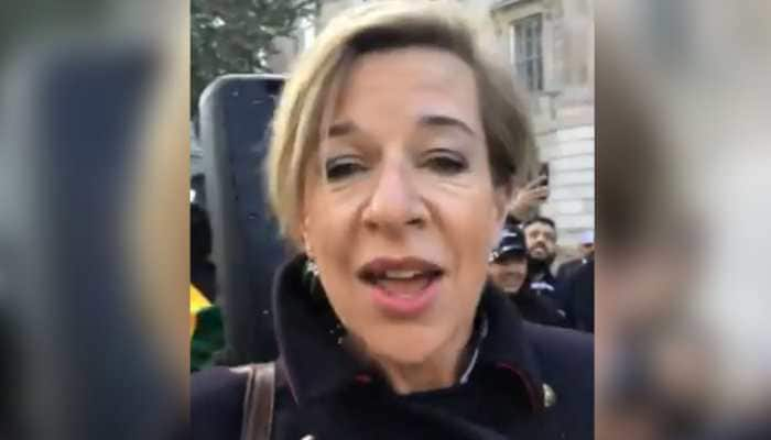 Pakistani mob heckles British media personality Katie Hopkins at anti-India rally in London