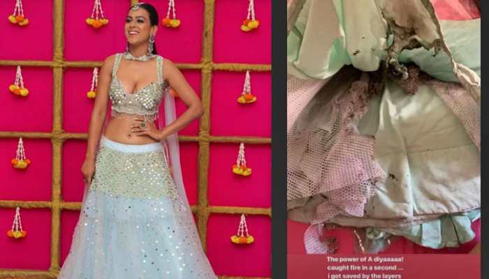 Nia Sharma&#039;s lehenga catches fire on Diwali, actress shares pic on social media