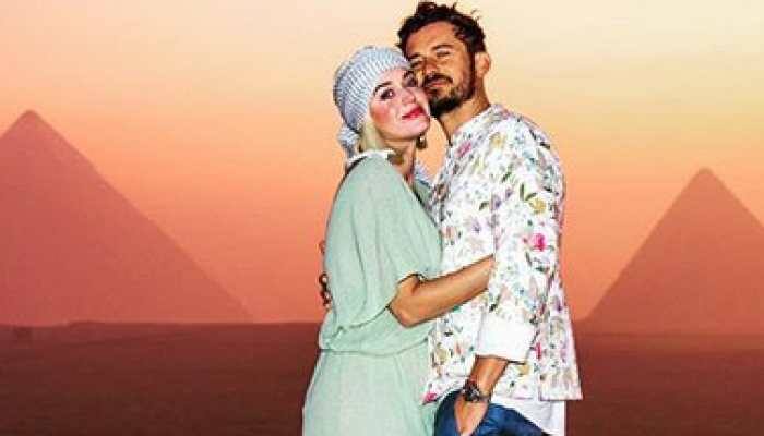 Katy Perry rings her 35th birthday with fiancee Orlando Bloom in Egypt
