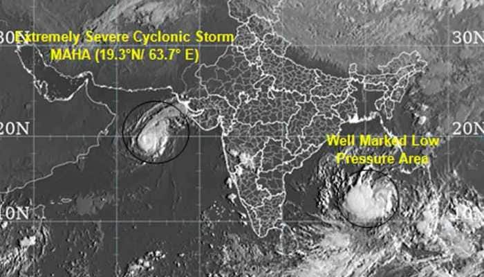 Cyclonic storm &#039;Maha&#039; moving towards Gujarat coast; IAF, Navy, NDRF teams on alert