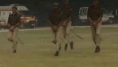 Bizarre! UP cops ride 'imaginary horses' during mock drill, video is viral - Watch