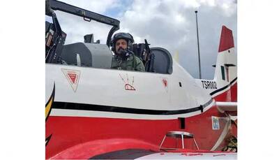 IAF Chief Rakesh Kumar Singh Bhadauria flies sortie in indigenously developed HTT-40 trainer aircraft