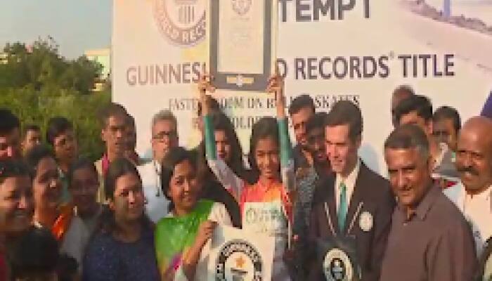 Hubballi girl becomes world&#039;s fastest blindfold skater, enters Guinness World Records Book 