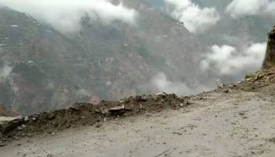 Vehicular movement remains suspended between Jammu-Srinagar due to landslide