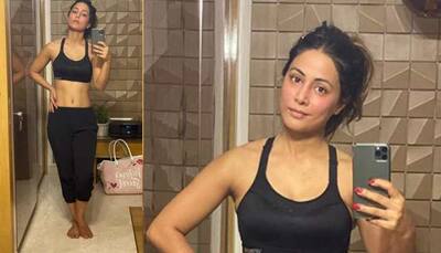 Hina Khan gives fitness motivation; flaunts washboard abs in latest pics