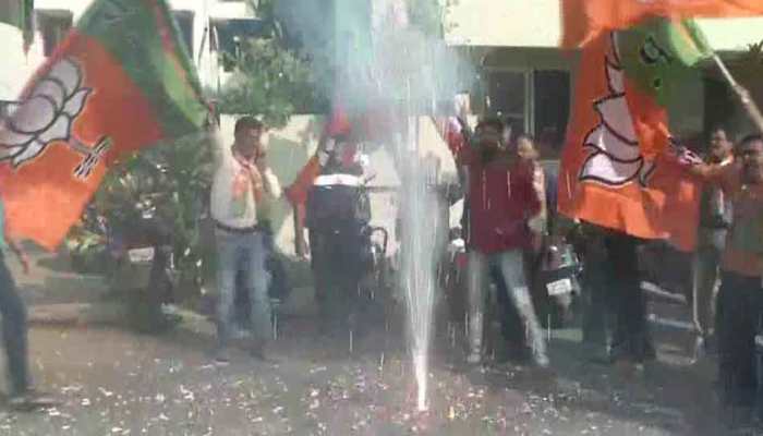 Celebrations in Maharashtra, BJP leaders congratulate Devendra Fadnavis; NCP, Shiv Sena in shock