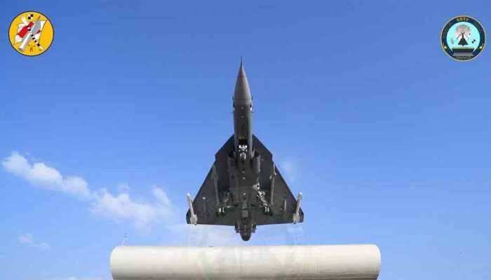 LCA Navy Tejas test launches with 4 missiles from INS Hansa in Goa 