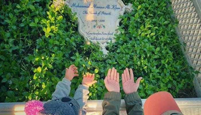 Soha Ali Khan visits father Mansoor Ali Khan&#039;s grave with daughter Inaaya- See pic