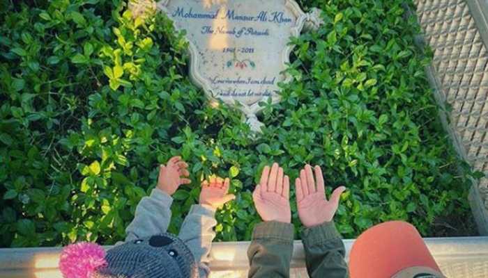 Soha Ali Khan visits father Mansoor Ali Khan's grave with daughter Inaaya- See pic