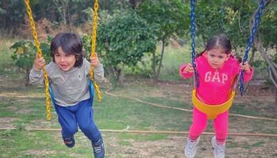 Taimur Ali Khan-Inaaya Naumi Kemmu take a swing ride in this adorable picture