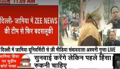 Zee News reporter manhandled by security guards outside Jamia University campus