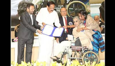 Surekha Sikri accepts National Film Award in wheelchair