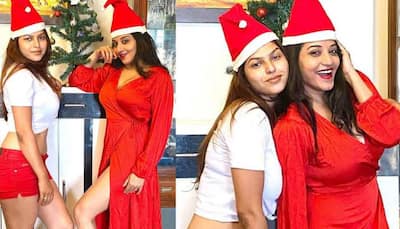 Monalisa looks red hot in a thigh-high slit gown, celebrates Christmas in style—See pics