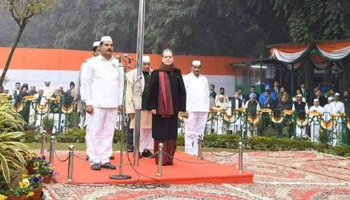 Congress Foundation Day: Sonia Gandhi hoists tricolor at AICC office 