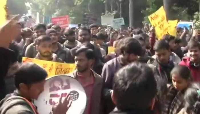 JNU students protest against January 5 violence, demand removal of VC Jagadesh Kumar