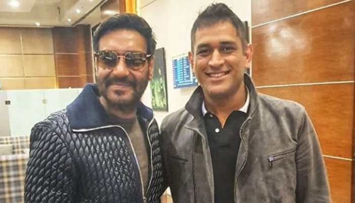 Ajay Devgn&#039;s picture with Mahendra Singh Dhoni calls for a freeze frame!