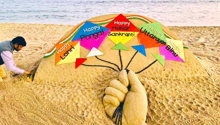 On Makar Sankranti, Pongal, Bihu and Uttarayan, Sudarsan Pattnaik's vibrant sand art promises hope