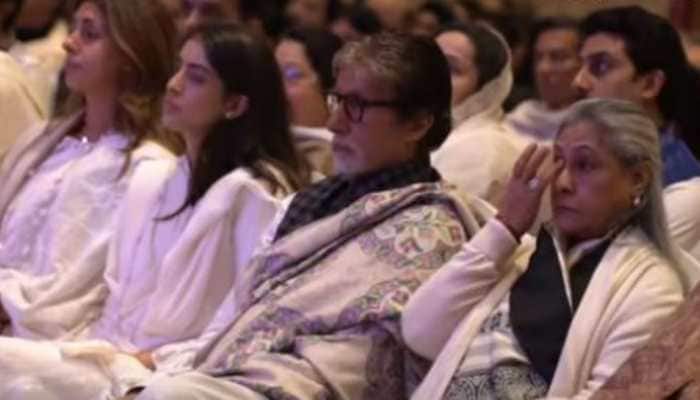 Shweta Bachchan Nanda breaks down at mother-in-law Ritu Nanda&#039;s prayer meet, Amitabh Bachchan, Rishi Kapoor pay emotional tributes 