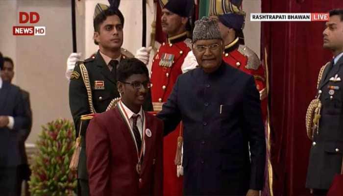 President Ram Nath Kovind confers Rashtriya Bal Puraskar to children at  Rashtrapati Bhavan