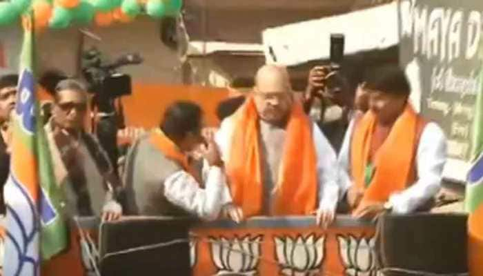 Delhi election 2020: Amit Shah holds roadshow in Gonda constituency