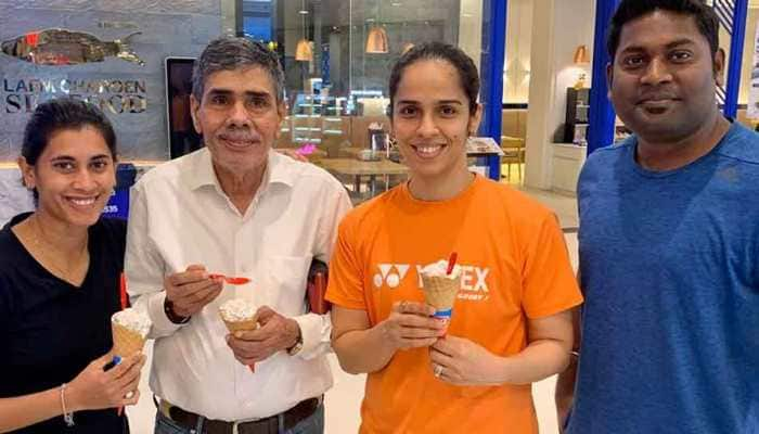 Happy for her; Olympics immediate aim: Saina Nehwal&#039;s father on her joining BJP 