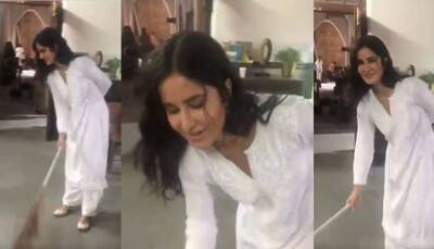 Katrina Kaif sweeps floor on 'Sooryavanshi' sets, Akshay Kumar calls her 'Swachh Bharat' ambassador