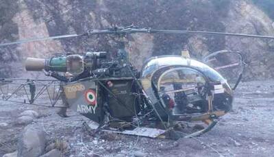 Indian Army's Cheetah helicopter crash lands near Reasi in Jammu and Kashmir, both pilots safe