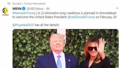 Ahead of visit to India, US President Donald Trump retweets WION news report on his trip