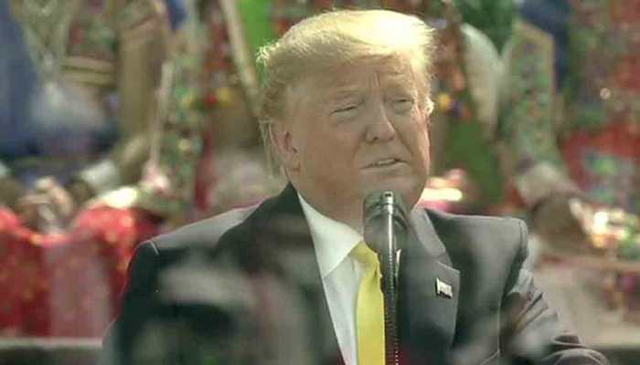 President Trump begins his address with &#039;Namaste&#039;, says America loves India, America respects India